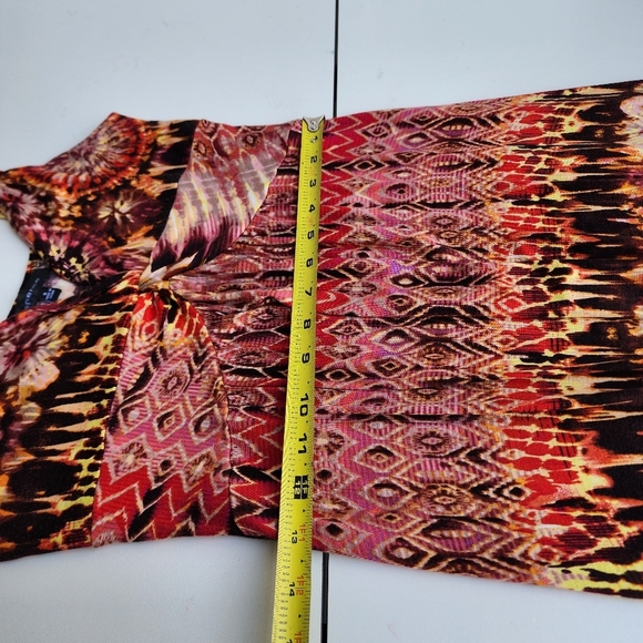 Spense Dress Women Sleeveless Red Brown Floral V-Neck Maxi Sheath Stretch Sz S - Picture 8 of 10